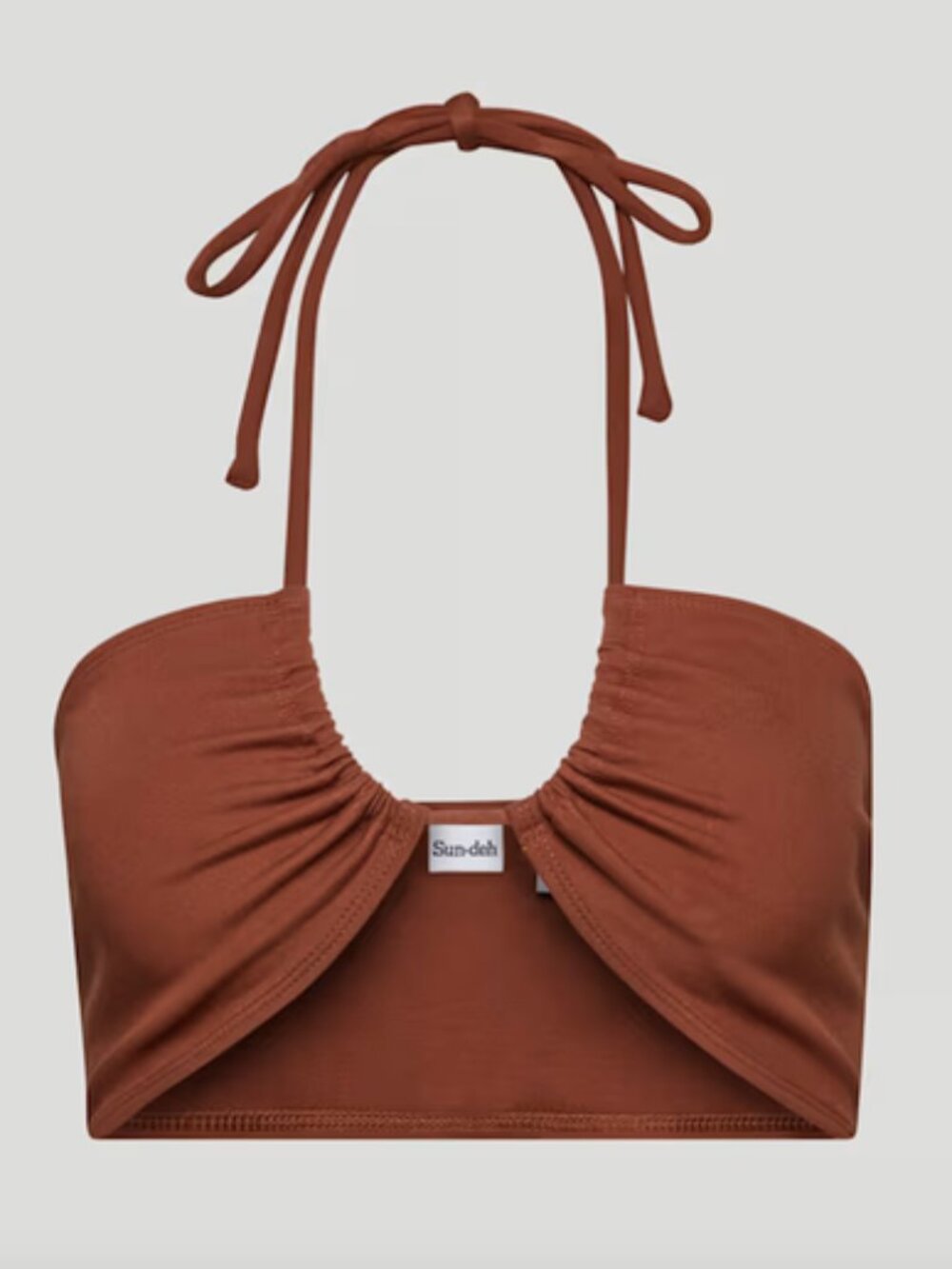 Aritzia Sun-deh Cora Halter Top Multi twist bandeau top epicurean brown M